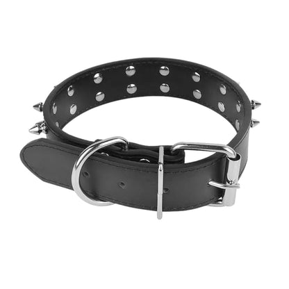 Premium Leather Spiked Dog Collar